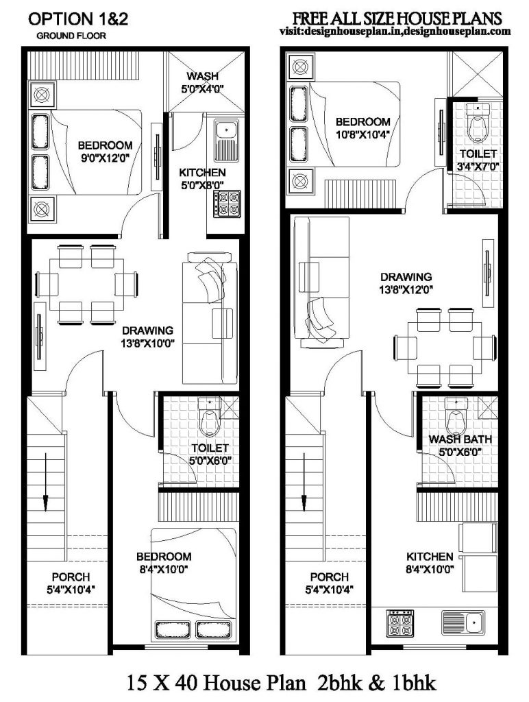 15x40 house plan