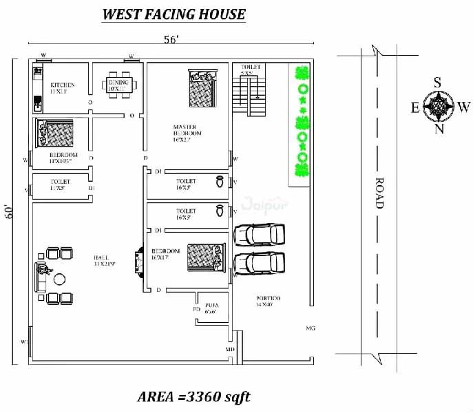 56X60′-3bhk-West-facing-House-Plan-2.jpg
