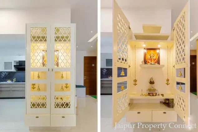 Doors help make your pooja room easier to conceal and maintain