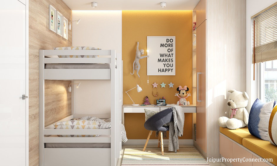 kids-room-in-2bhk-designed-with-bunk-bed-and-study-nook