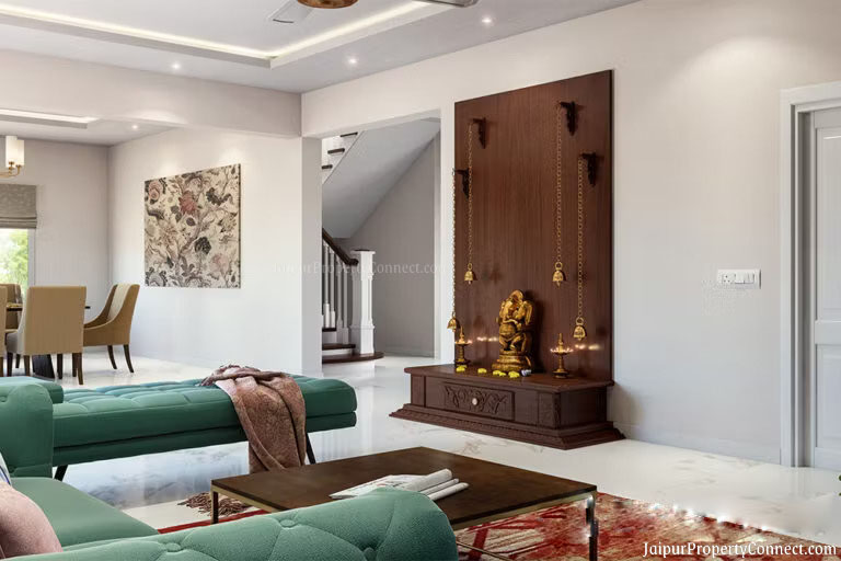 Solid Wood Pooja Units for Living Areas